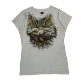 Old Glory Harley Davidson Graphic T-Shirt - XL White Cotton