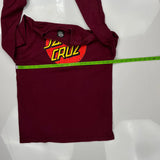 Skateboards Santa Cruz Long Sleeve T-Shirt - Medium Burgundy Cotton