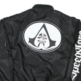 ARMYTEX Mens Black & Orange Bomber Jacket M Polyester Blend Zip Reversible