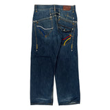 Colorful Stitching Rocawear Hip Hop Jeans - 33W 31L Blue Denim