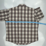 Wrangler Checked Short Sleeve Shirt - Large Cream Cotton