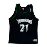 Timberwolves Champion #21 Garnett Jersey - XL Black Polyester
