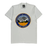 Single Stitch University Of California San Diego Screen Stars College T-Shirt - Medium White Cotton Blend