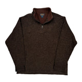 Woolrich 1/4 Zip - XL Brown Wool