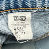 Levis Denim Shorts - 29W UK 12 Light Wash Cotton