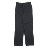 DICKIES Mens Black Regular Fit Straight Leg Trousers W29 L32 Cotton Blend Zip
