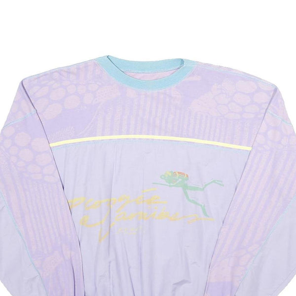 Womens Purple & Blue Sweatshirt Crew Neck M Casual Cotton Blend Pullover