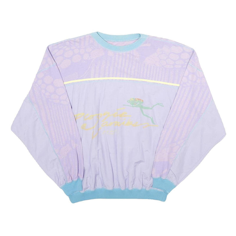 Womens Purple & Blue Sweatshirt Crew Neck M Casual Cotton Blend Pullover