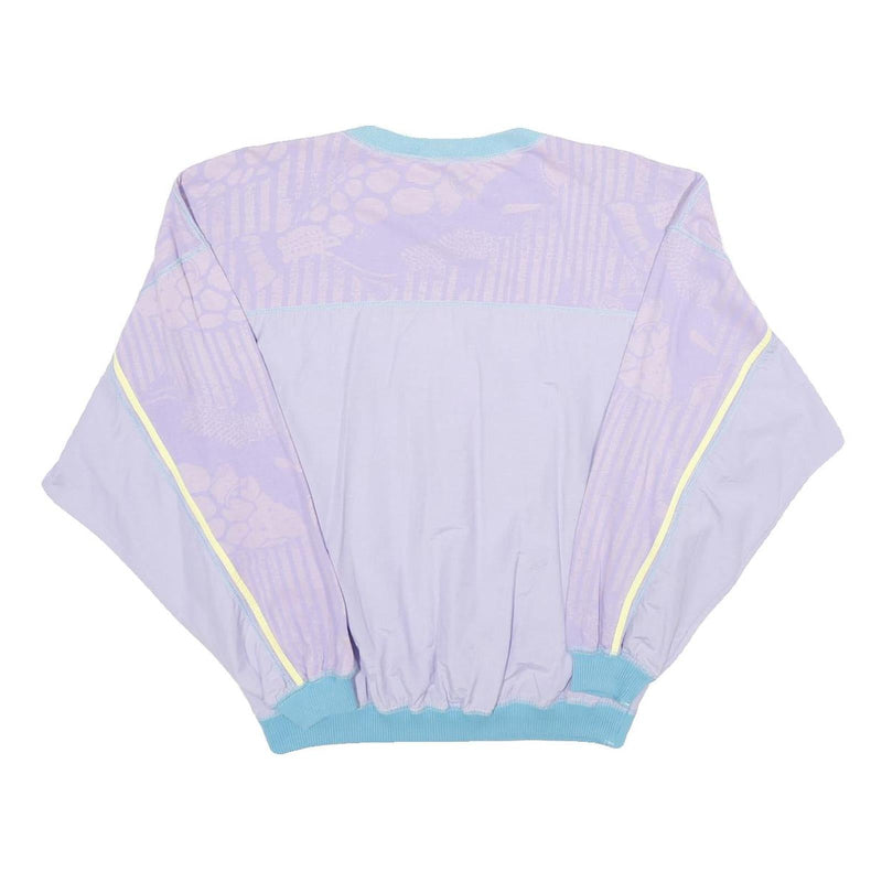 Womens Purple & Blue Sweatshirt Crew Neck M Casual Cotton Blend Pullover