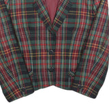 WINUDRESS Womens Green & Red Check Wool Blend Tailored Button Jacket UK 10