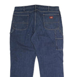 DICKIES Mens Jeans Blue Regular Straight Denim W42 L31 Workwear Cotton Blend