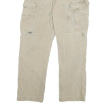 CARHARTT Mens Beige Relaxed Cargo Trousers W34 L30 Cotton Blend Workwear