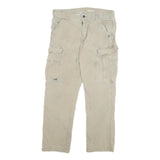 CARHARTT Mens Beige Relaxed Cargo Trousers W34 L30 Cotton Blend Workwear
