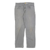 CARHARTT Mens Cotton Grey Relaxed Fit Straight Leg Trousers W32 L30 Workwear Zip