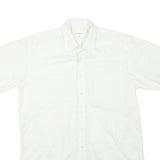 YVES SAINT LAURENT Mens White Regular Fit Short Sleeve Shirt L Cotton Blend