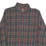 OUTDOOR LIFE Mens Blue & Red Check Shirt L Button-Down Neck Cotton Blend Casual
