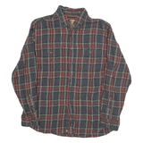 OUTDOOR LIFE Mens Blue & Red Check Shirt L Button-Down Neck Cotton Blend Casual