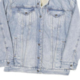 LEVI'S Womens Blue Denim Sherpa Collar Jacket XS Cotton Blend Button Closure