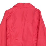 Womens Red Plain Zip Jacket L Polyester Blend Classic Casual Outerwear