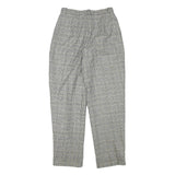 MICHELE Womens Wool Blend Relaxed Check Trousers W28 L30 Classic Fit