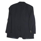 BURBERRY Mens Black Classic Jacket XL Cotton Plain Button Blazer Tailored