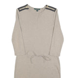 LAUREN RALPH LAUREN Womens Beige Bodycon Jersey Plain Long Sleeve Knee Length
