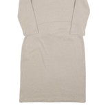 LAUREN RALPH LAUREN Womens Beige Bodycon Jersey Plain Long Sleeve Knee Length