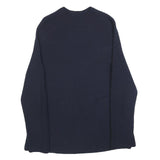 JIGSAW Womens Navy Plain Wool Blend Jumper Crew Neck Basic Knit M Classic