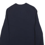 JIGSAW Womens Navy Plain Wool Blend Jumper Crew Neck Basic Knit M Classic