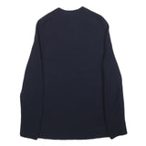 JIGSAW Womens Navy Plain Wool Blend Jumper Crew Neck Basic Knit M Classic