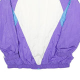 CASUAL ISLE Womens Purple & Blue White Nylon Zip Jacket L Retro Track Shell