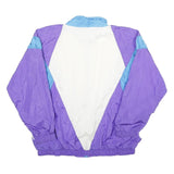 CASUAL ISLE Womens Purple & Blue White Nylon Zip Jacket L Retro Track Shell