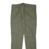 PIER ONE Mens Cotton Blend Slim Cargo Green Trousers W34 L32 Zip Pockets