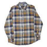 LEE Mens Blue & Beige Checked Shirt L Cotton Blend Casual Buttoned Pocket