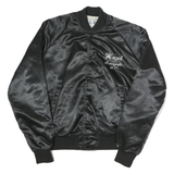 CAPRICORN Mens Black Button Nylon Bomber Jacket S Hazel Sunnyvale Graffiti