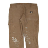 DICKIES Mens Jeans Brown Regular Straight Denim W36 L29 Workwear Zip