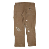 DICKIES Mens Jeans Brown Regular Straight Denim W36 L29 Workwear Zip