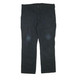 DICKIES Womens Regular Fit Black Cotton Blend Straight Leg Trousers W40 L30