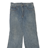 Womens Blue Regular Fit Wide-Leg Denim Jeans Cotton Blend W30 L29 Classic Style