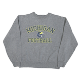 GEAR Mens Grey Michigan Football Crew Neck Sweatshirt M Cotton Blend Casual