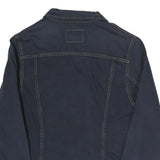 BIG STAR Womens Navy Blue Cotton Blend Button Jacket L Denim Plain Stylish