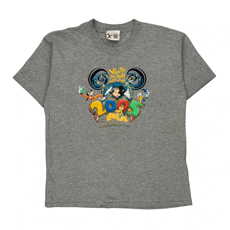 Age 12-13 Walt Disney World Disney T-Shirt - Large Grey Cotton