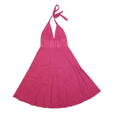 J.CREW Womens Pink Halter Dress Cotton Blend Midi S Summer Casual