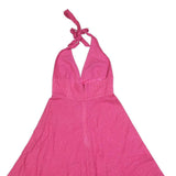 J.CREW Womens Pink Halter Dress Cotton Blend Midi S Summer Casual
