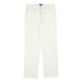 FERRE JEANS Mens White Regular Straight Denim Jeans Cotton Blend W34 L32 Button