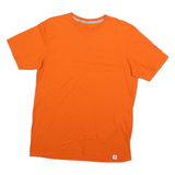 RUSSELL ATHLETIC Mens Orange T-Shirt M Short Sleeve Crew Neck Plain Casual
