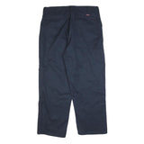 DICKIES Mens Cotton Blend Navy Regular Fit Straight Leg Trousers W38 L32
