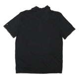 CALVIN KLEIN JEANS Mens Black Graphic Short Sleeve Polo Shirt L Casual Cotton