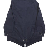 ZARA WOMAN Womens Navy Blue Cotton Blend Hooded Jacket S Zip Casual Outerwear