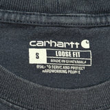 Carhartt Long Sleeve T-Shirt - Small Navy Cotton